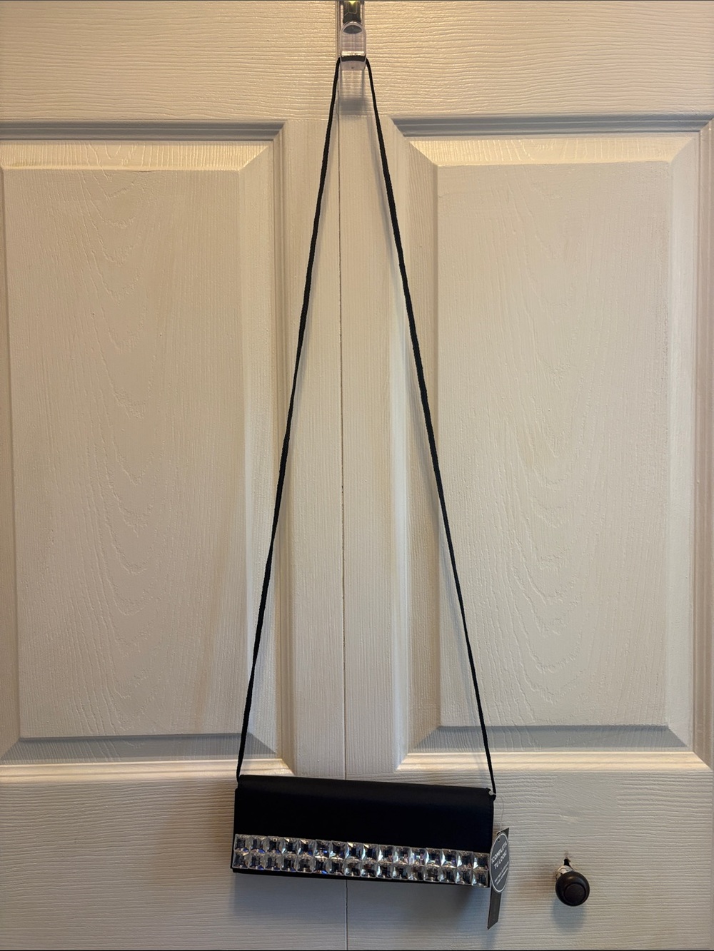 Black Women's Clutch with Silver Stud Trim